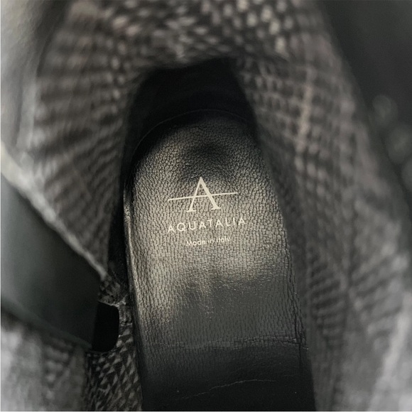 Aquatalia Addison Black Leather Chain Ankle Boots (Size 8) $595 Retail Italy - Picture 7 of 16